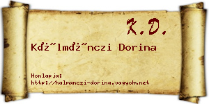 Kálmánczi Dorina névjegykártya